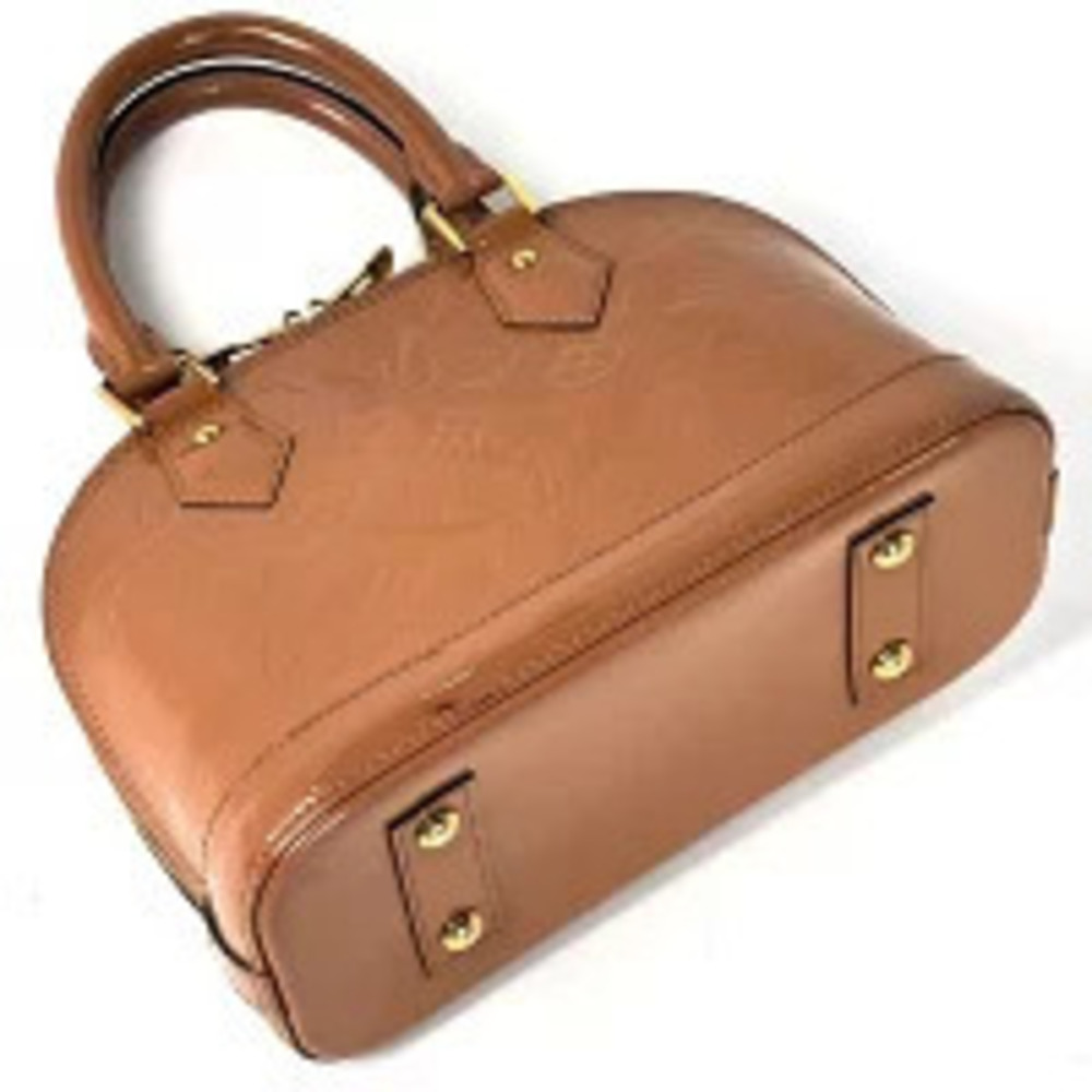 Louis Vuitton Pink Handbag Velour Enamel Vernis Rose Alma Monogram Pink